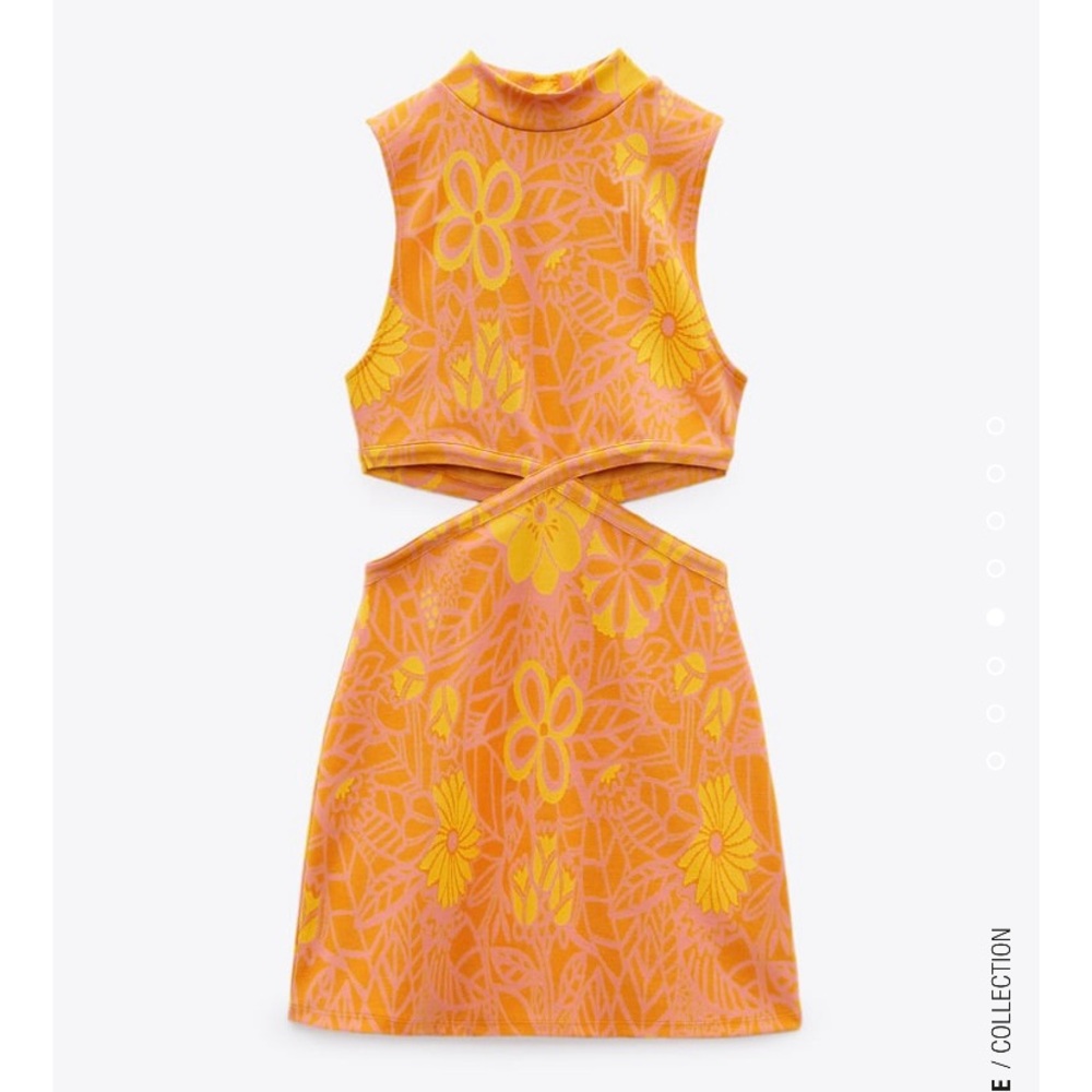 Zara Cut Out Jacquard Dress